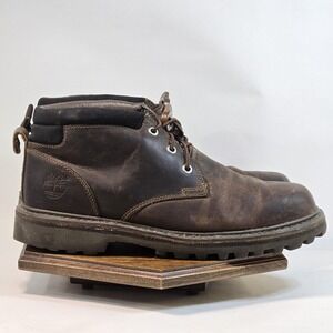 Timberland Shoes Mens Size 10 Brown 87093 Leather Lace Up Moc Toe Work Boots